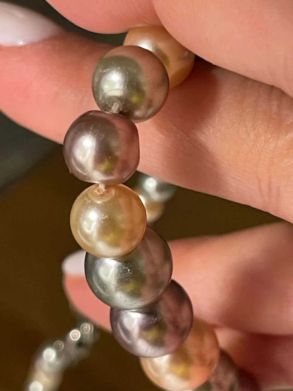 Vintage Graduated Multicolor Faux Pearl Statement Necklace